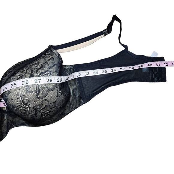 Cacique Women Intimates, Full Coverage Black & Taupe Padded Lace Bra, 42DD/42E - Picture 4 of 9
